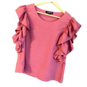 Ruffled Short Sleeve Top XL